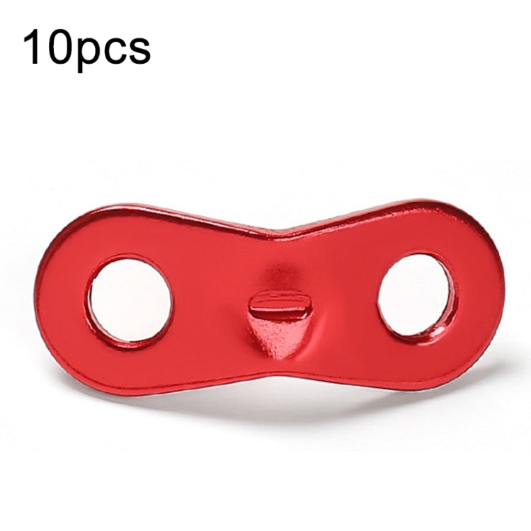 10pcs Outdoor Camping Aluminum Alloy Binocular Wind Rope Buckle Canopy Tent Pull Rope Stop Adjustment Piece, Color: Orange