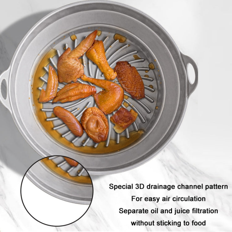 Air Fryer Grill Mat High Temperature Resistant Silicone Baking Tray, Specification: Round Inner Red