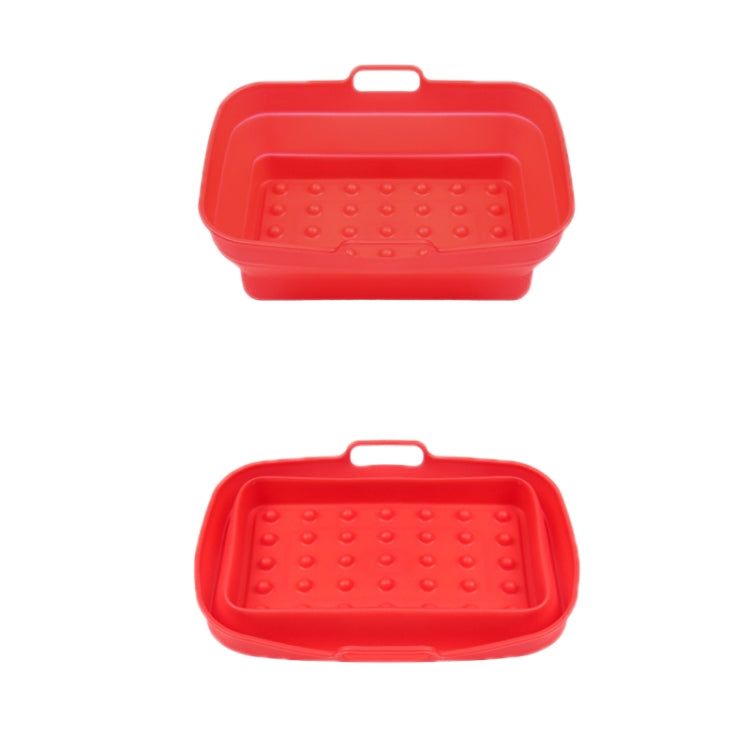Air Fryer Grill Mat High Temperature Resistant Silicone Baking Tray, Specification: Round Inner Red