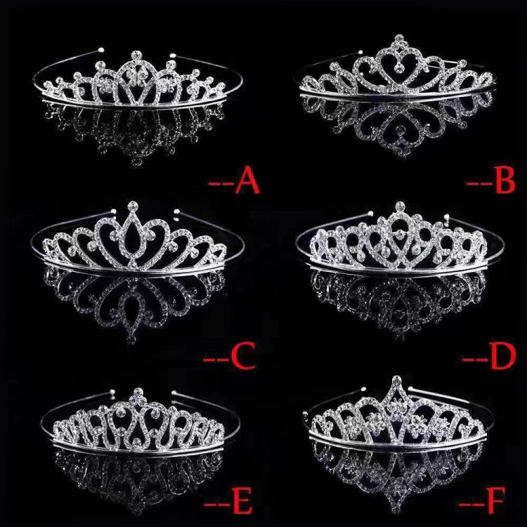 2pcs Little Girl Crown Hair Band Alloy Hair Ornaments Rhinestone Headdress