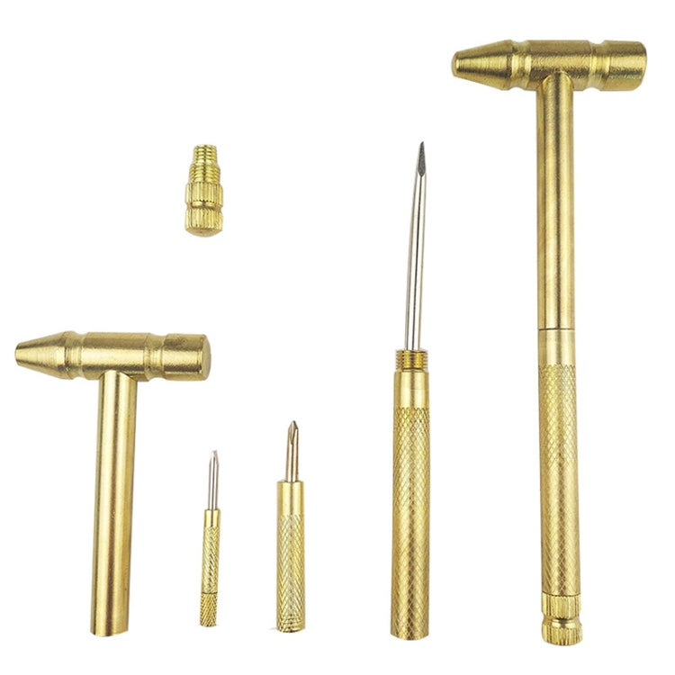 6 in 1 Multifunctional Mini Household Brass Hammer Screwdriver