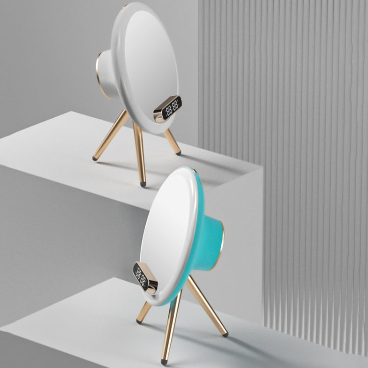 Q6 Smart Clock Display Bluetooth Speaker Fill Light Makeup Mirror with Wireless Charger