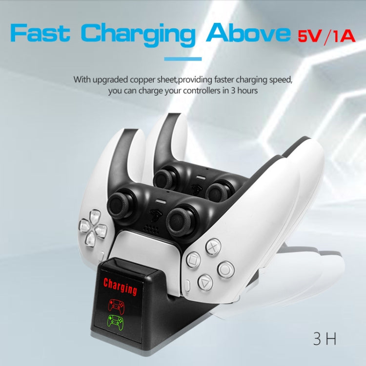 For PS5 SYP-1018 Gamepad Charging Bracket Dual Dock Charger with LED Indicator