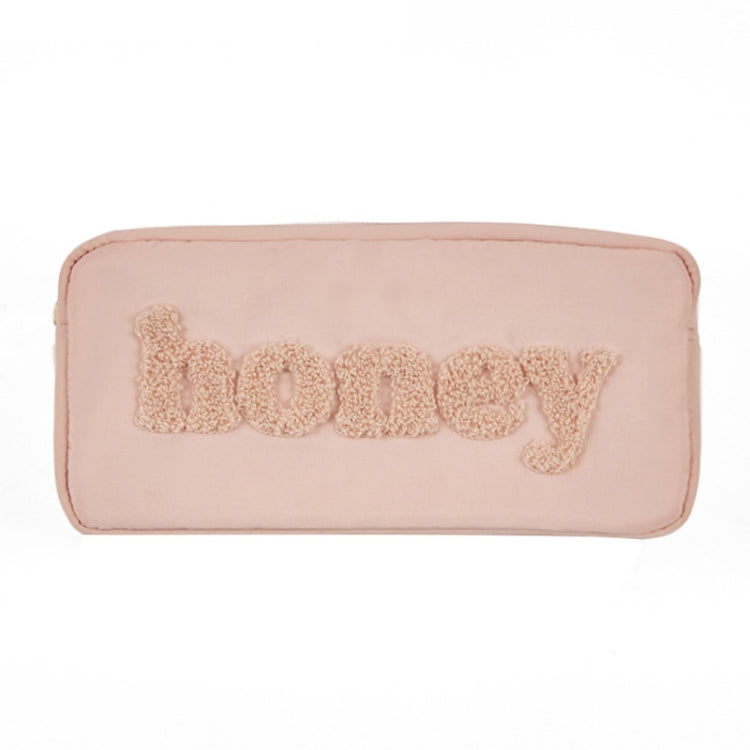 H6572 Letter Embroidered Nylon Travel Toiletry Bag Portable Cosmetic Bag