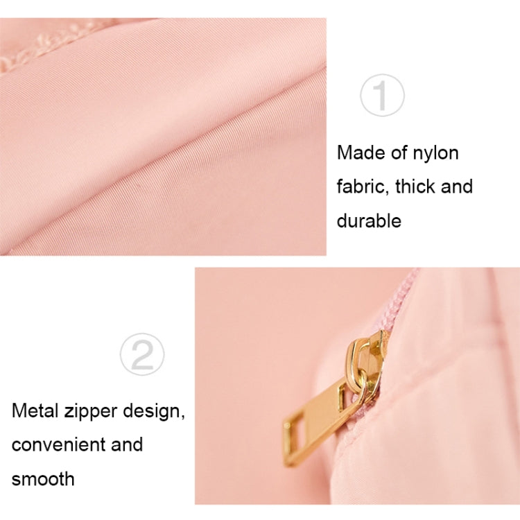 H6572 Letter Embroidered Nylon Travel Toiletry Bag Portable Cosmetic Bag