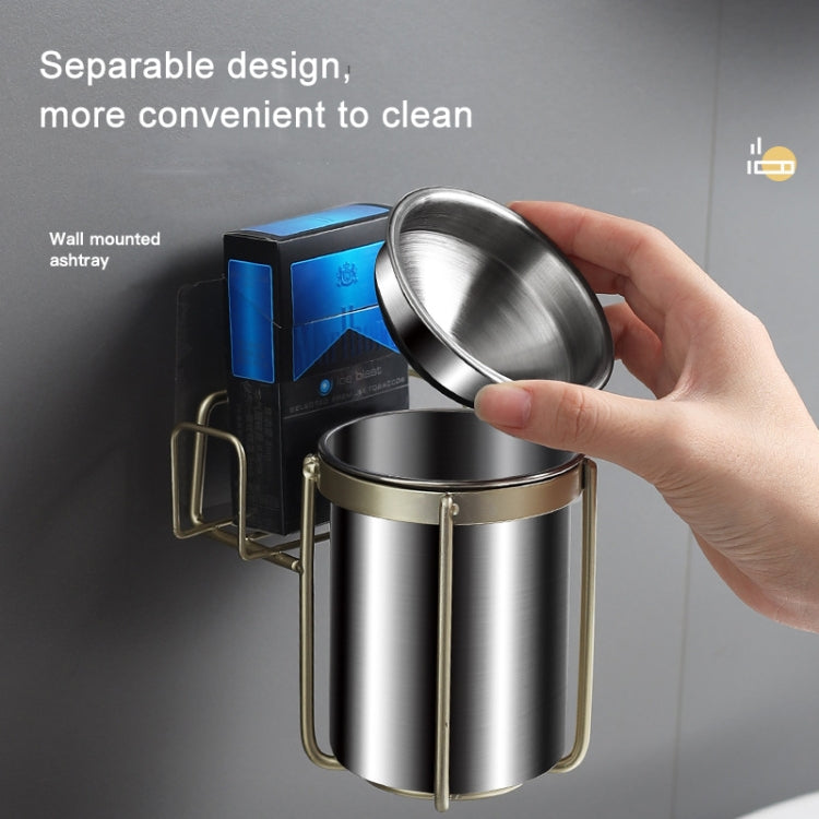 Stainless Steel Wall-mounted Ashtray Bathroom Multifunctional Ashtray Without Punching
