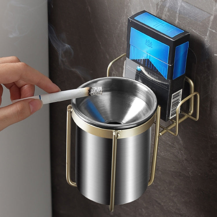 Stainless Steel Wall-mounted Ashtray Bathroom Multifunctional Ashtray Without Punching