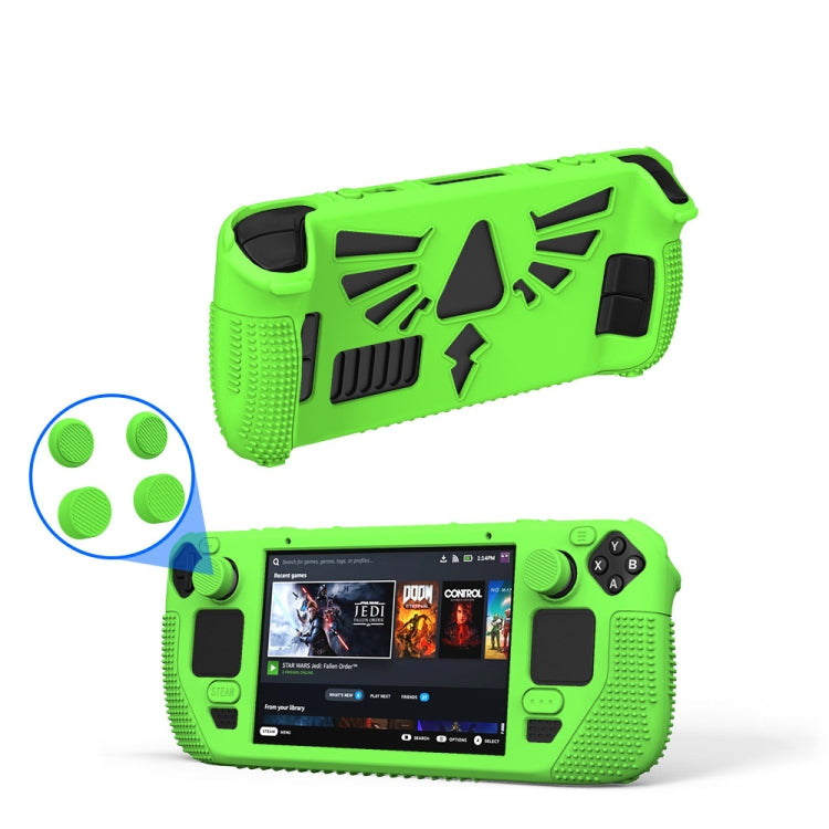 For Steam Deck V V4-1 Silicone Non-slip Protective Case for Pocket Consoles with Holder Function