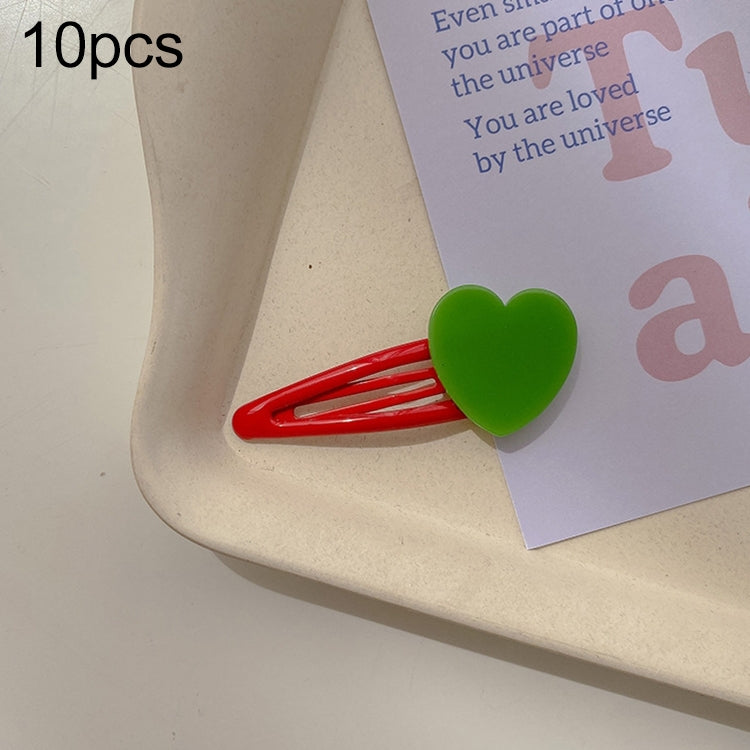 10pcs Colorful Love Children Hair Clip Hair Accessories