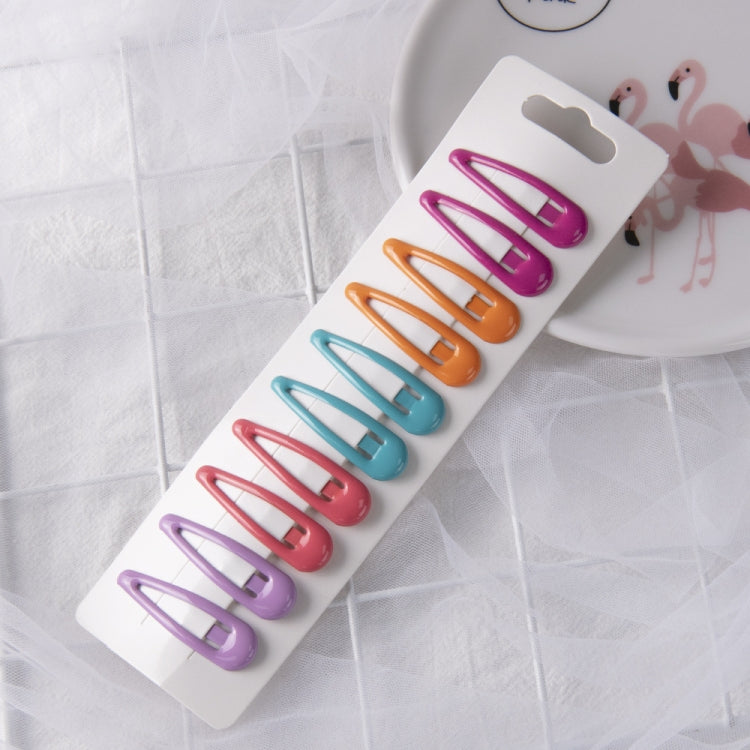 2sets Colorful Water Drop Candy-colored Girls Hair Clip Cute Side Clip