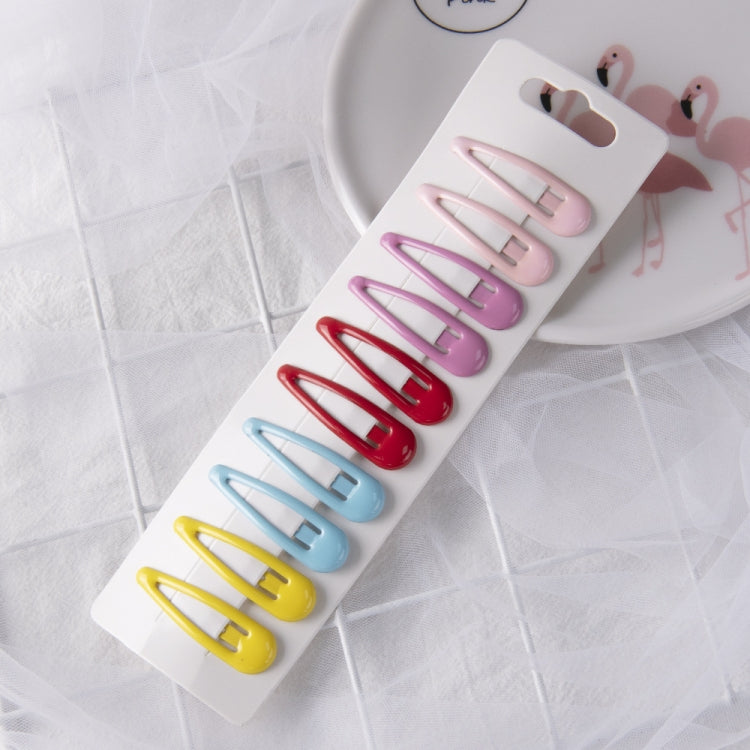 2sets Colorful Water Drop Candy-colored Girls Hair Clip Cute Side Clip