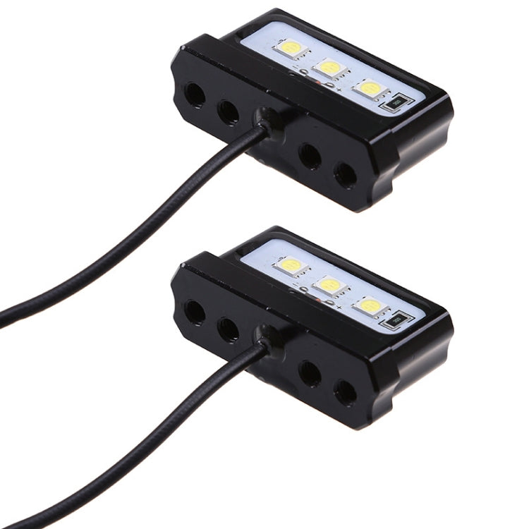 MK-114 2pcs Plane Frame CNC Aluminum Alloy LED Taillights Motorcycle License Plate Light