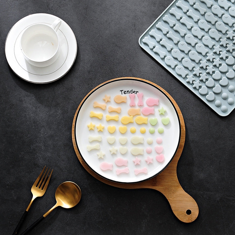 130 Grids Silicone Mat Baking Mold Mini Pet Snacks Dog Food Baking Pan Mold Biscuit Cake Mold