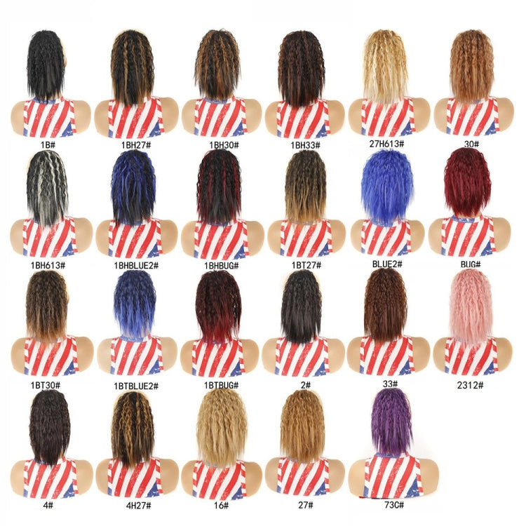 LS868 Drawstring Fixed Corn Perm Curly Wig Fluffy Short Ponytail Wigs