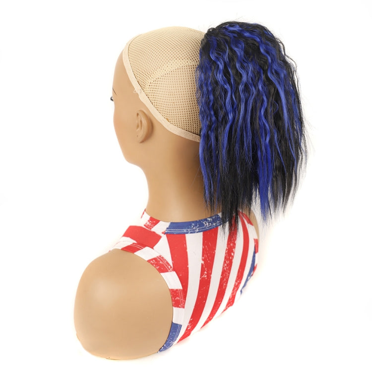 LS868 Drawstring Fixed Corn Perm Curly Wig Fluffy Short Ponytail Wigs