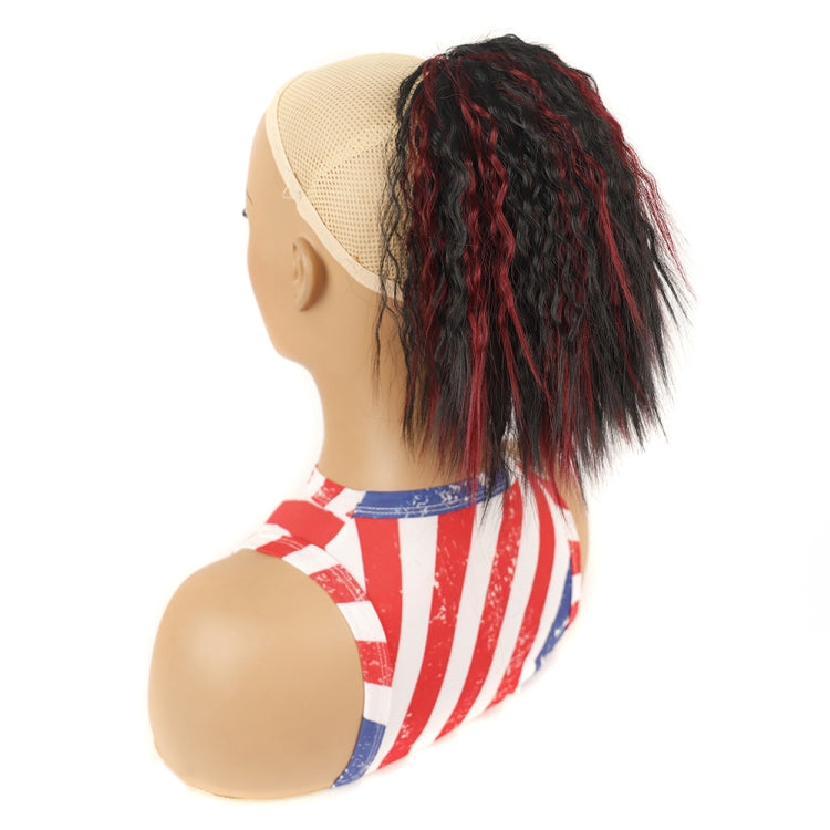 LS868 Drawstring Fixed Corn Perm Curly Wig Fluffy Short Ponytail Wigs