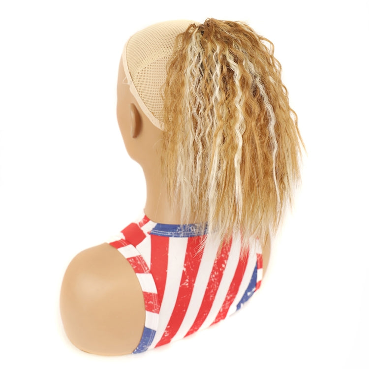 LS868 Drawstring Fixed Corn Perm Curly Wig Fluffy Short Ponytail Wigs