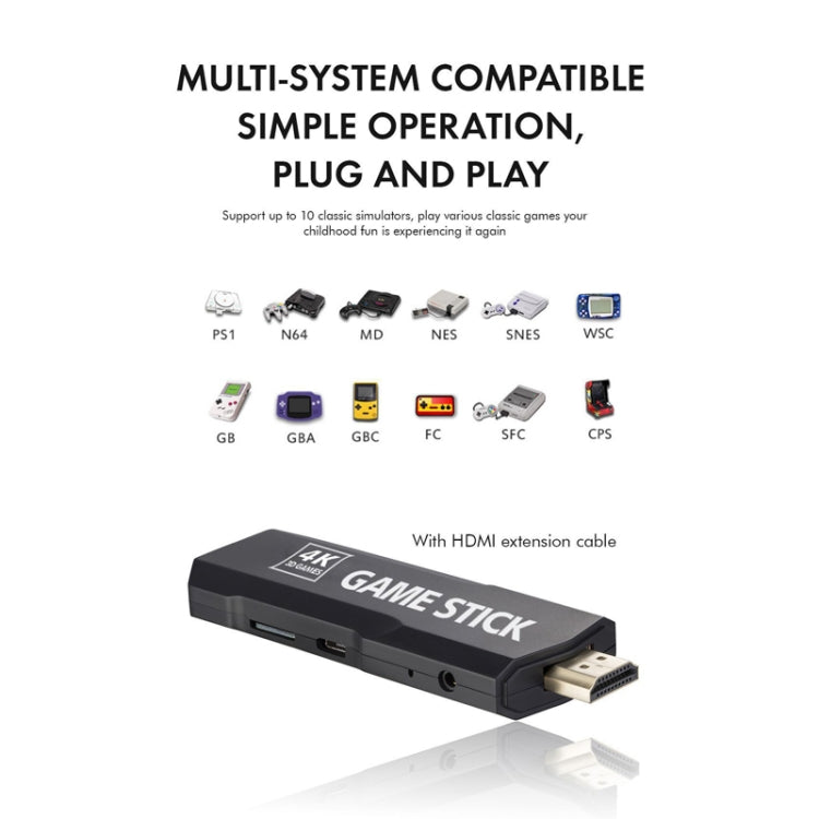 GD10 2.4G Wireless 4K HD TV Game Console PSP Game Box