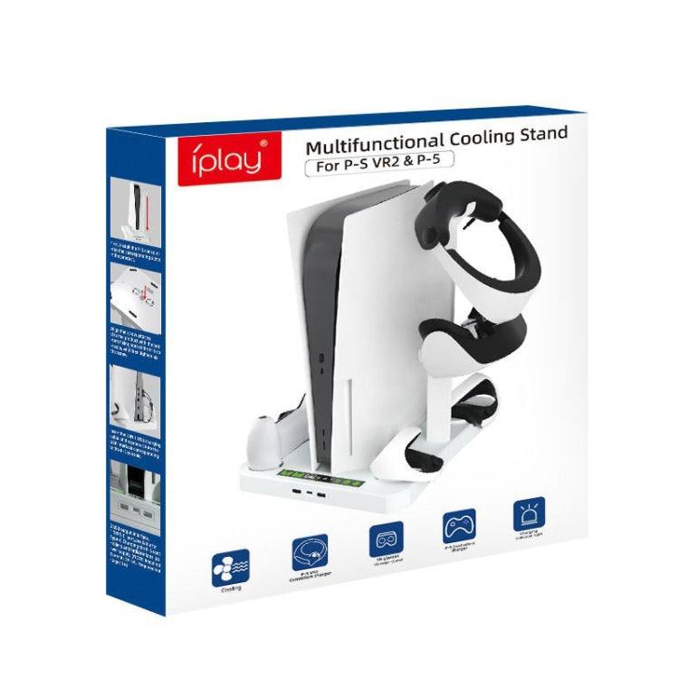 For PS5 ipaly Host Multifunctional Cooling Base VR2 Handle Charging Stand Disc Storage Rack