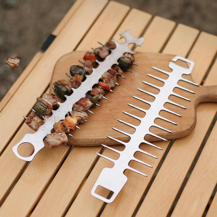 Outdoor Fish Bone Barbecue Steak 304 Stainless Steel Barbecue Stick