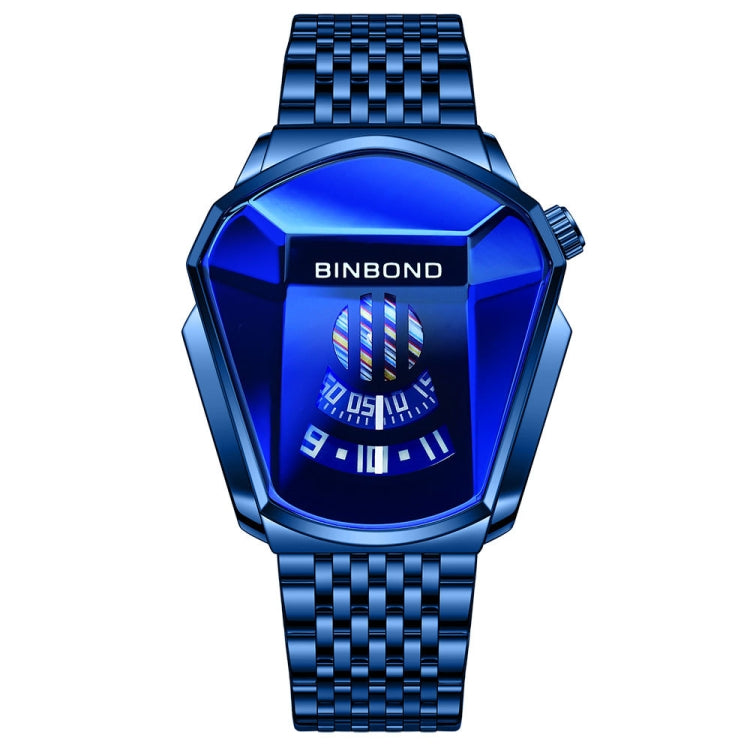BINBOND Locomotive Concept Steel Belt Watch Men Live Black Technology Watch