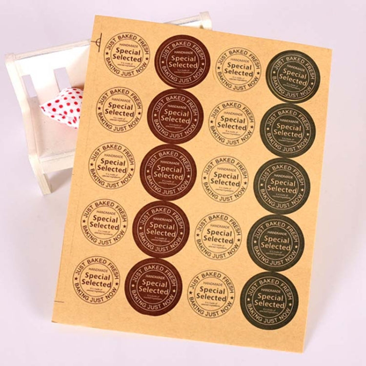 20sheets F14 Vintage Baking Just Now Kraft Paper Stickers Envelope Sealing Stationery Decor