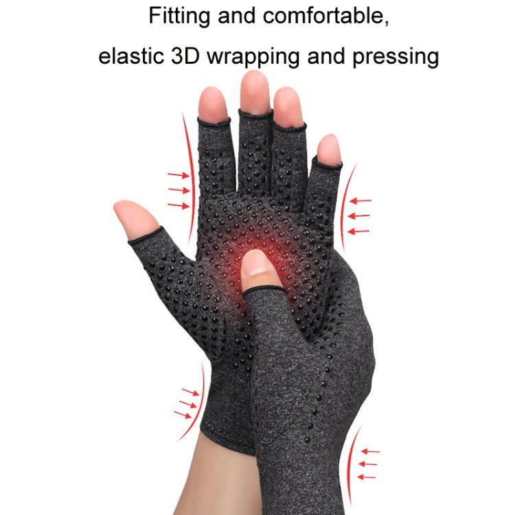 Arthritis Rehabilitation Silicone Non-slip Cycling Half Finger Gloves