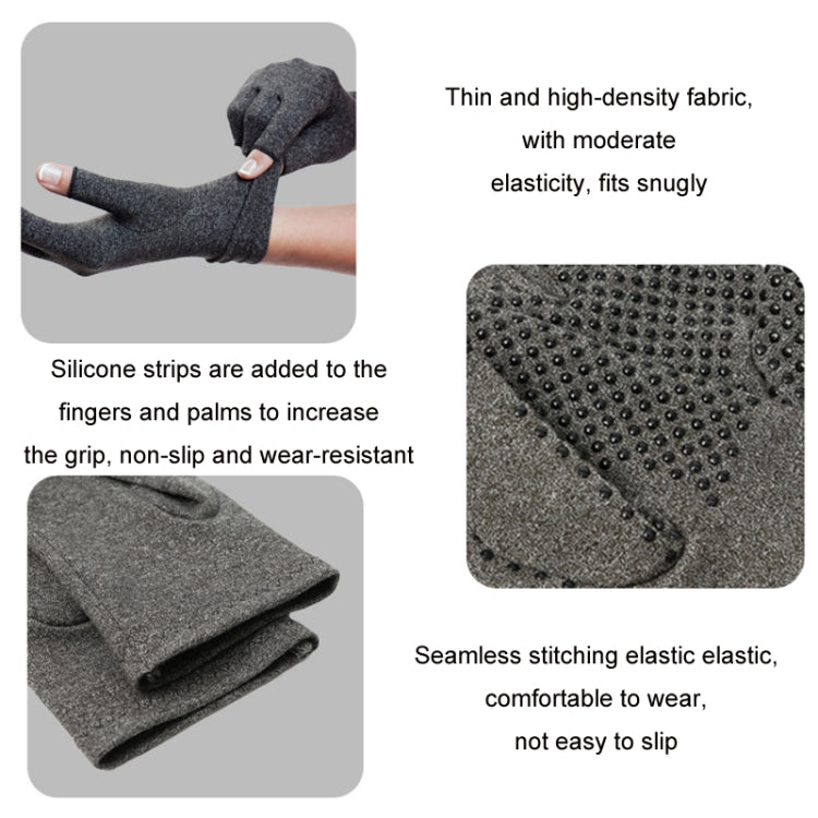 Arthritis Rehabilitation Silicone Non-slip Cycling Half Finger Gloves