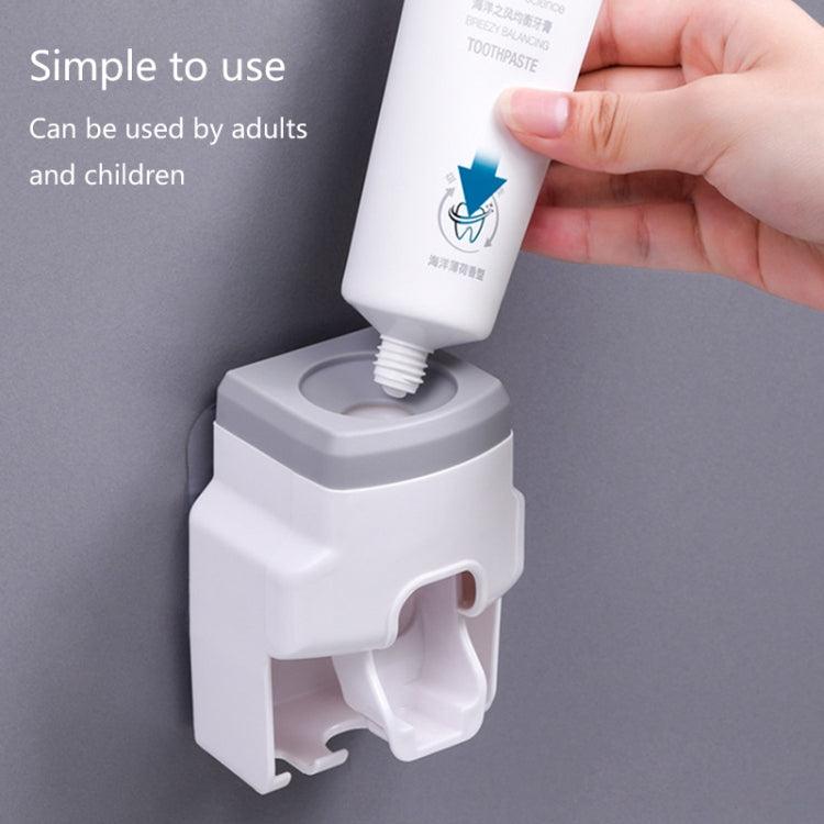 2pcs 2 In 1 Wall-mounted Automatic Toothpaste Squeezer Toothbrush Holder