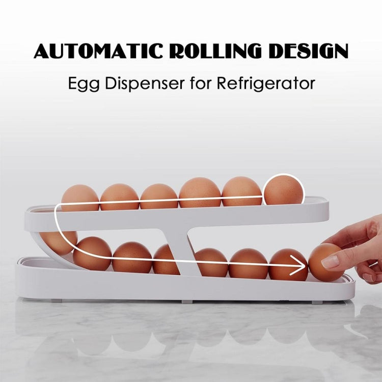 Automatic Eggs Storage Box Refrigerator Egg Dispenser Plastic Rolling Eggs Holder  Container