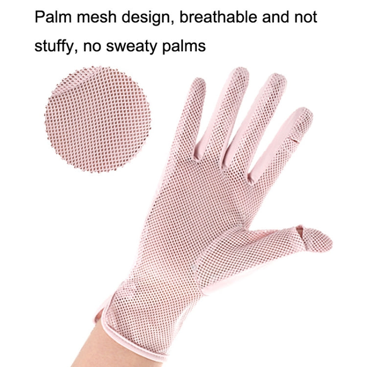 1pair Summer Sunscreen Breathable Thin Anti-ultraviolet Finger Fishing Ice Silk Gloves