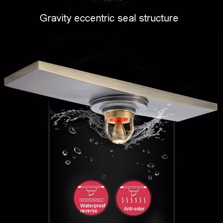 8x30cm Extended Full Copper Strip Floor Drain, Style: