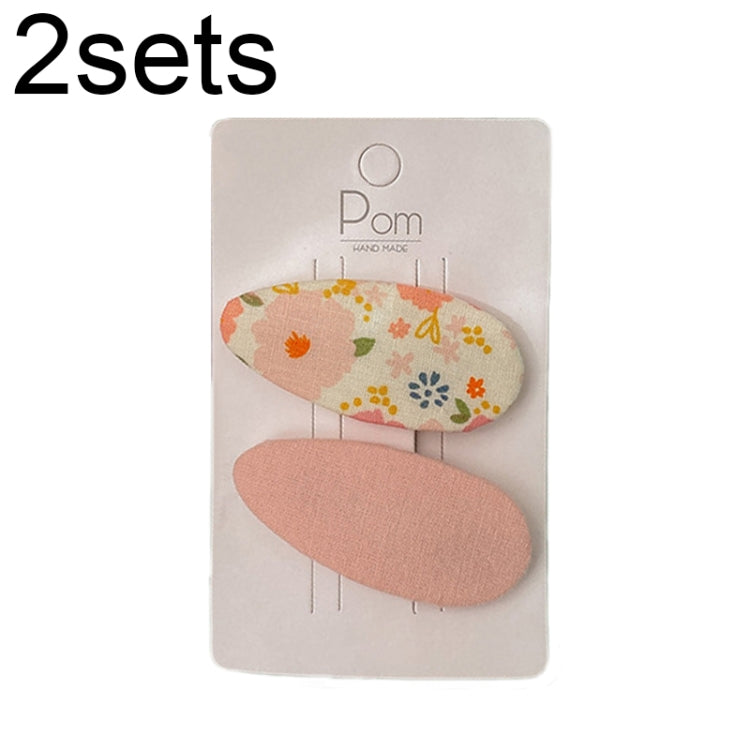 2sets Candy Color Floral Polka Dot Sweet Baby Drop Hair Clip