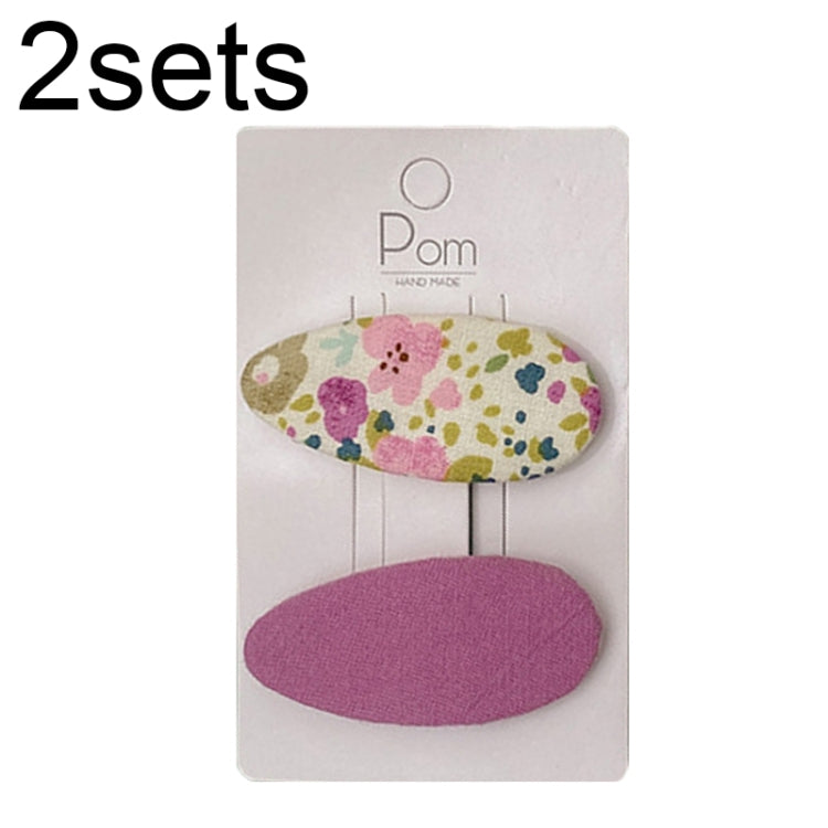 2sets Candy Color Floral Polka Dot Sweet Baby Drop Hair Clip