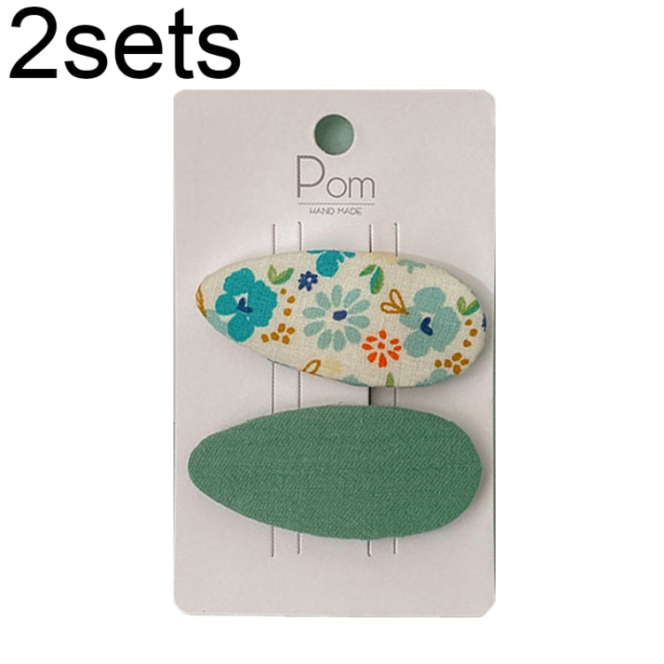 2sets Candy Color Floral Polka Dot Sweet Baby Drop Hair Clip