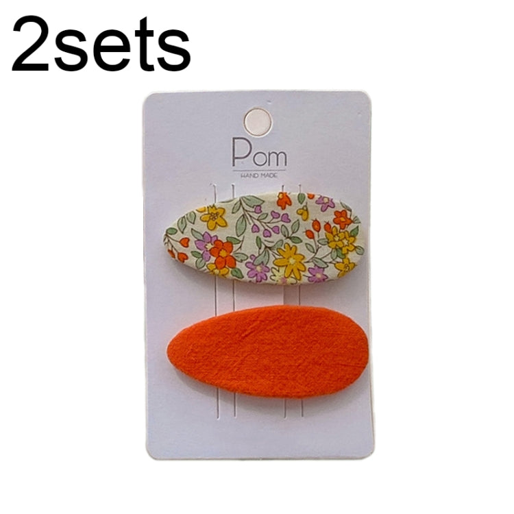 2sets Candy Color Floral Polka Dot Sweet Baby Drop Hair Clip