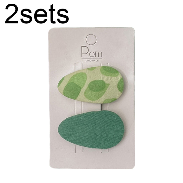 2sets Candy Color Floral Polka Dot Sweet Baby Drop Hair Clip