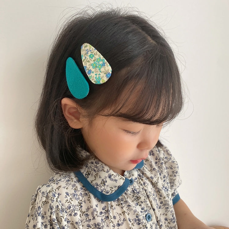 2sets Candy Color Floral Polka Dot Sweet Baby Drop Hair Clip