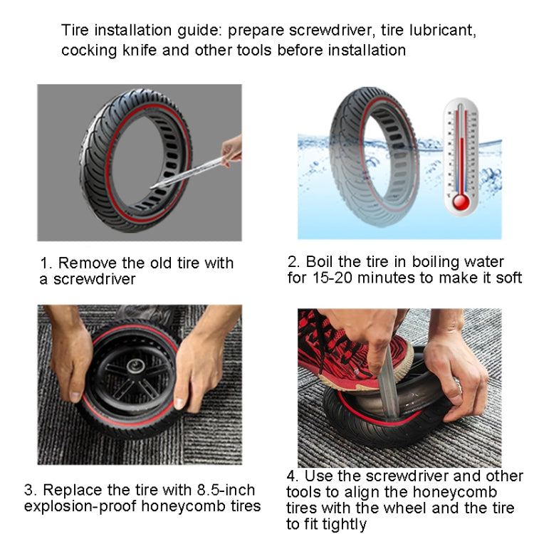 Electric Scooter 8 inch Honeycomb Solid Tire For Xiaomi M365/M365 Pro /1S/Pro2/Essential