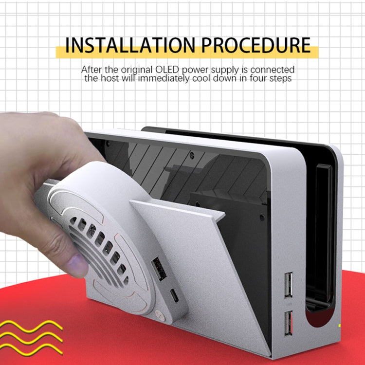 For Nintendo Switch OLED SWL138 Game Console Cooling Fan Host Storage Base Cooling Bracket