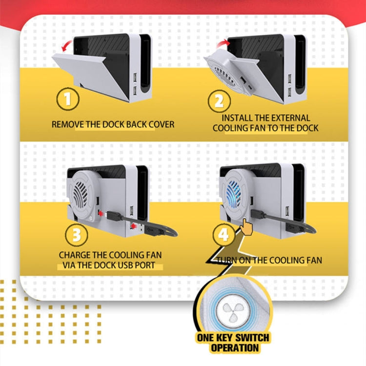 For Nintendo Switch OLED SWL138 Game Console Cooling Fan Host Storage Base Cooling Bracket