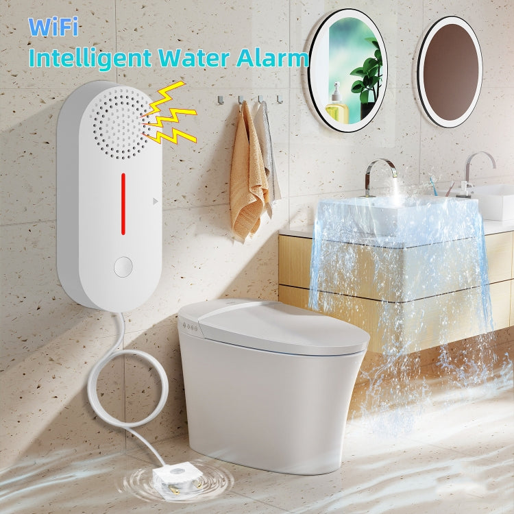 Tuya WIFI Sound and Light Water Immersion Alarm Leak Sensor Overflow Alarm Detector