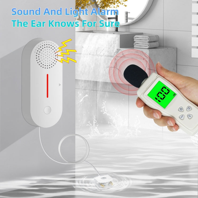Tuya WIFI Sound and Light Water Immersion Alarm Leak Sensor Overflow Alarm Detector