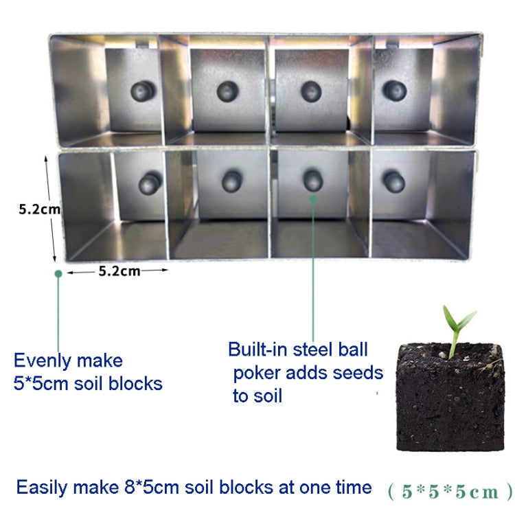 Handheld Seedling Soil Blocker Makes Eight 2 by 2 Inches Soil Blocks for Garden Prep