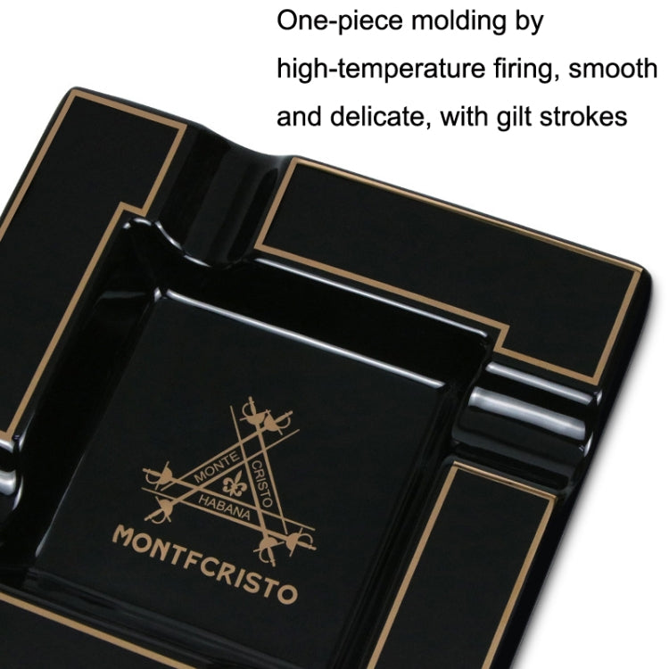 Four Slot Large-Diameter Smoke Groove Ceramic Cigar Ashtray