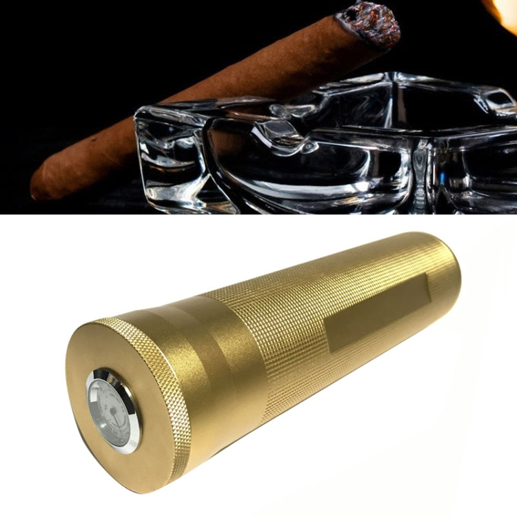 Metal Humidor Cigar Tube Humidifier Storage Bin Humidity Display