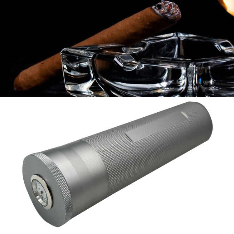 Metal Humidor Cigar Tube Humidifier Storage Bin Humidity Display