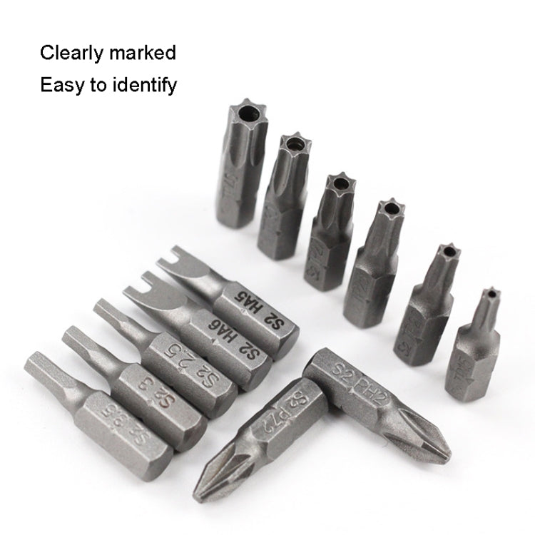 10pcs Electric Screwdriver Short Batch Head Strong Magnetic Driver Head