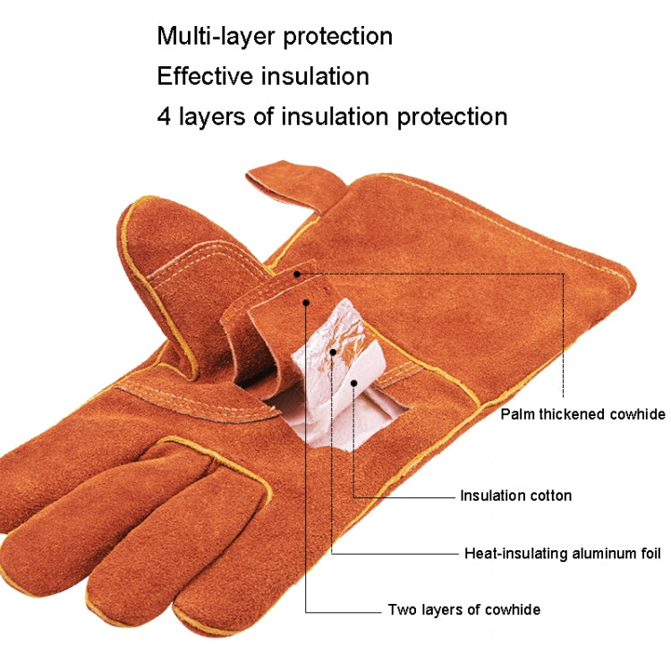 Cowhide High Temperature Resistant Welding Flame Retardant Anti-slip Insulation Gloves