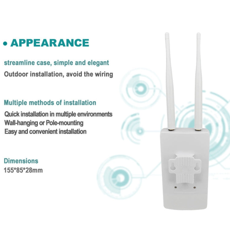 4G LTE Router CPE Outdoor Waterproof Mobile Router Triple Network, EU Plug